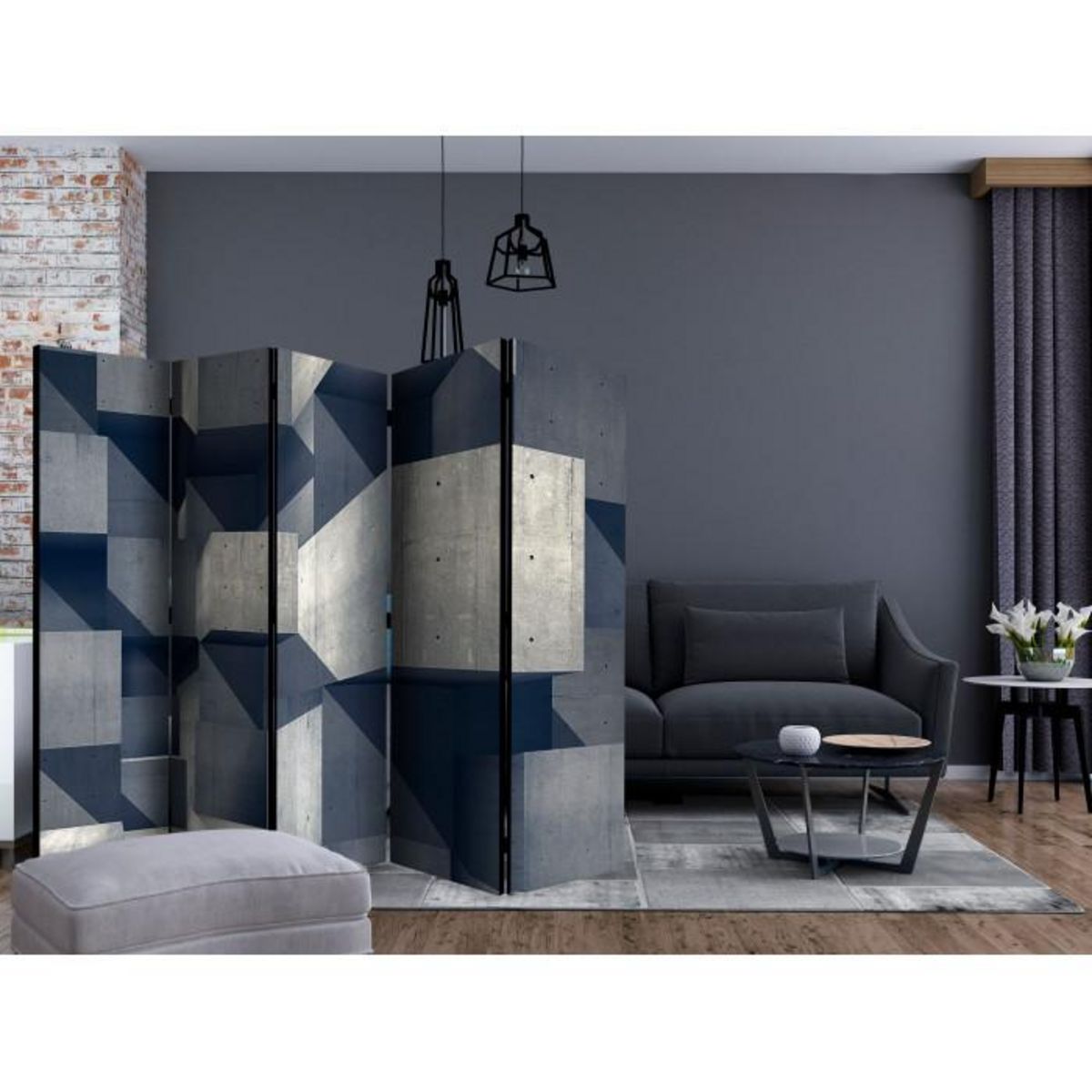 Paris Prix Paravent 5 Volets  Concrete City  172x225cm