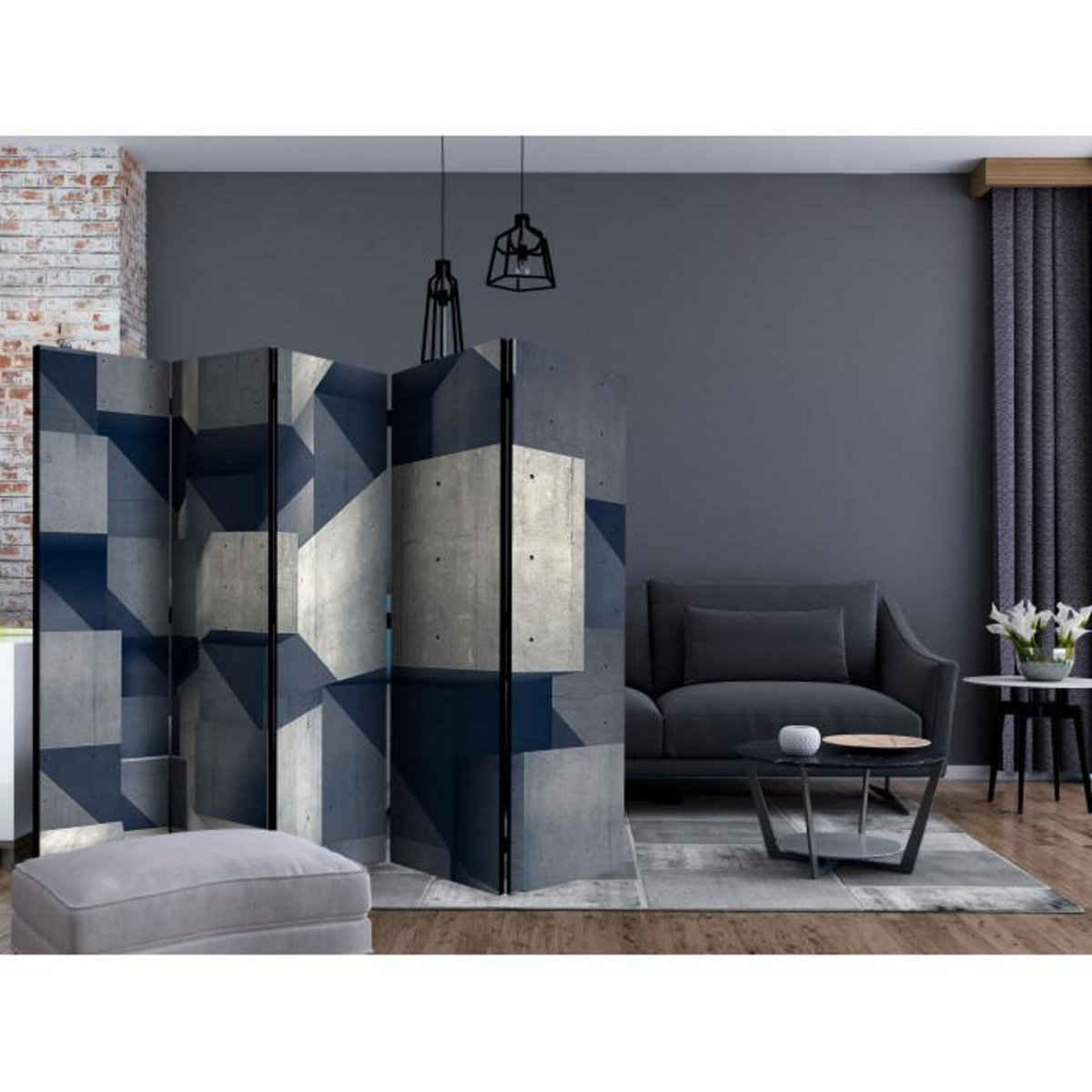 Paris Prix Paravent 5 Volets  Concrete City  172x225cm