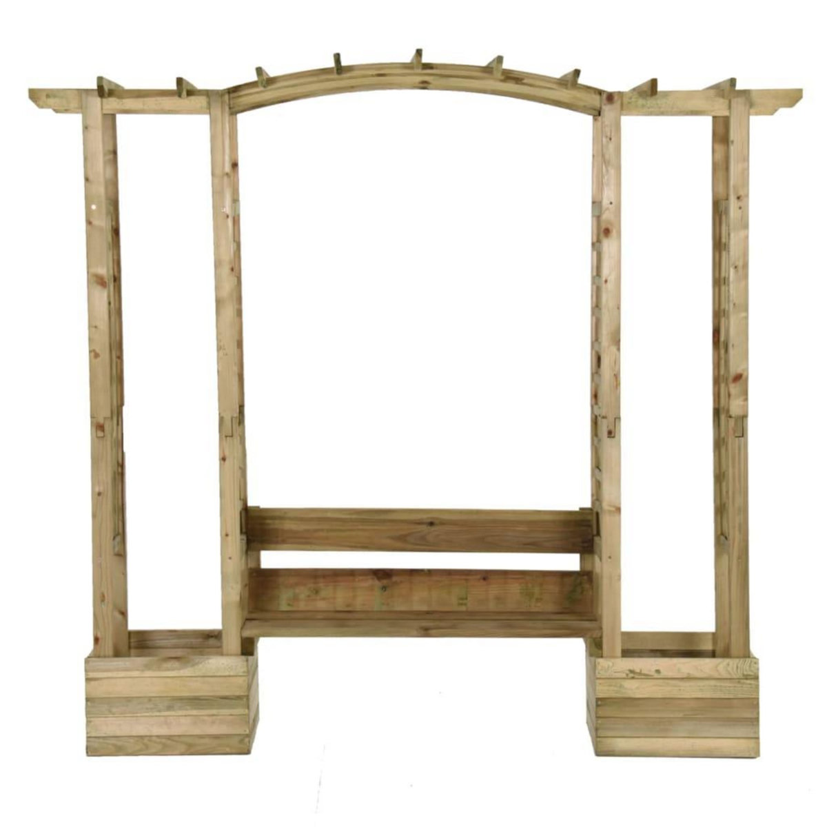 VIDAXL Pergola de jardin avec banc et jardinieres Bois de pin impregne