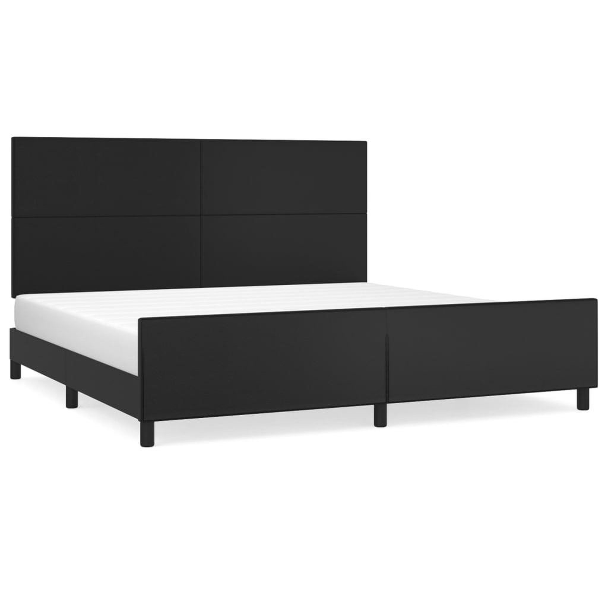 Voir la diapositive 2 : VIDAXL Cadre de lit sans matelas noir 200x200 cm similicuir