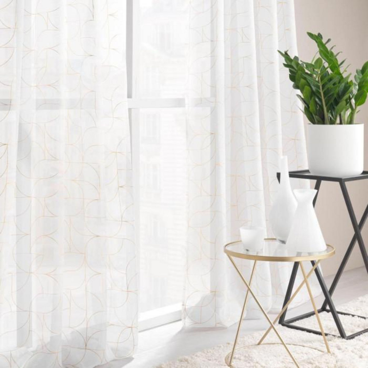 Paris Prix Rideau Voilage à Œillets  Louxor  140x280cm Blanc