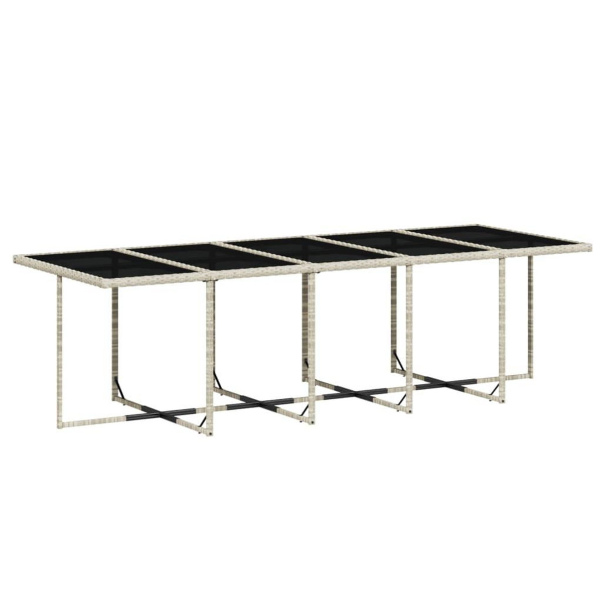 VIDAXL Ensemble a manger de jardin et coussins 15 pcs gris clair rotin