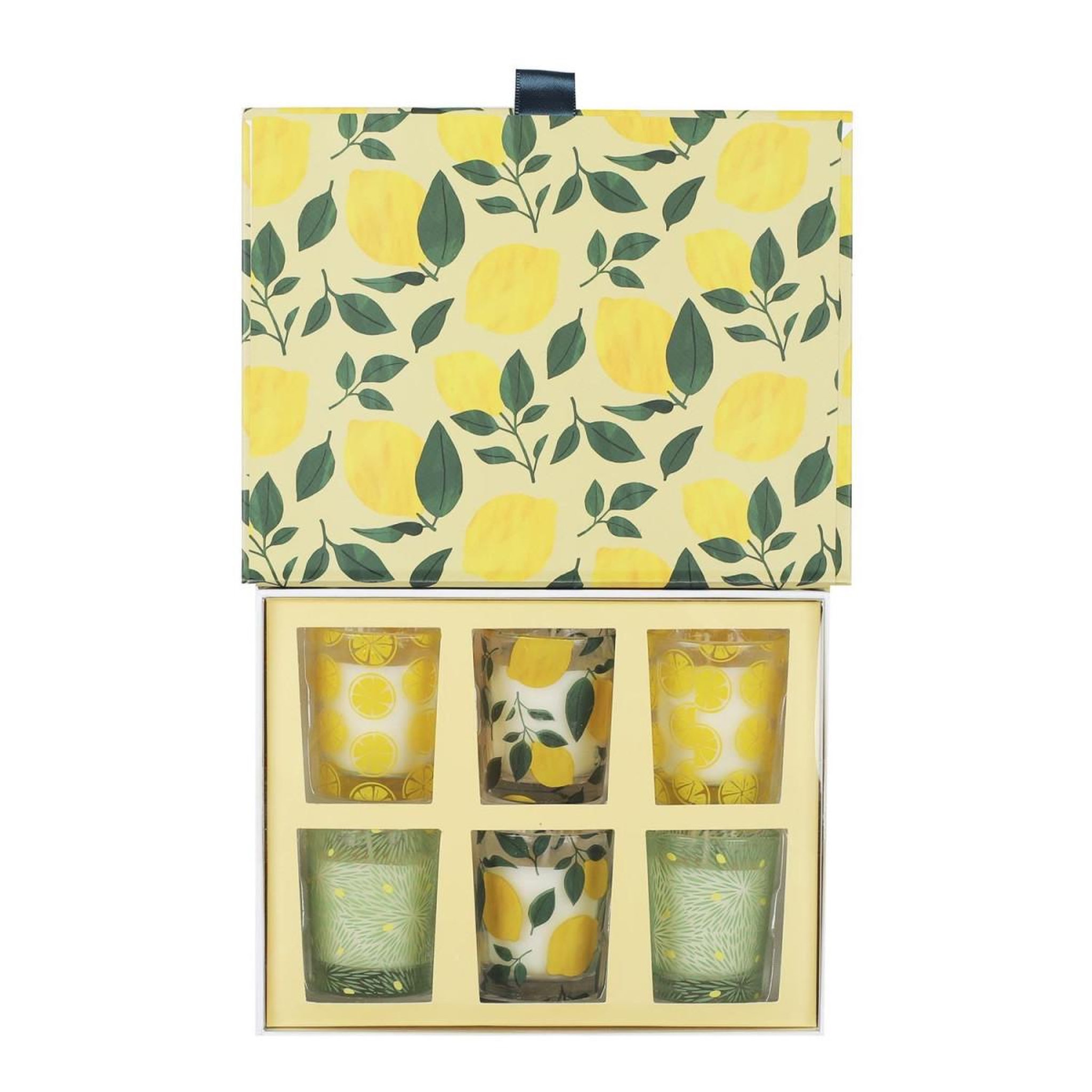 The Home Deco Factory Coffret 6 bougies parfumées  vintage  8cm citronnelle