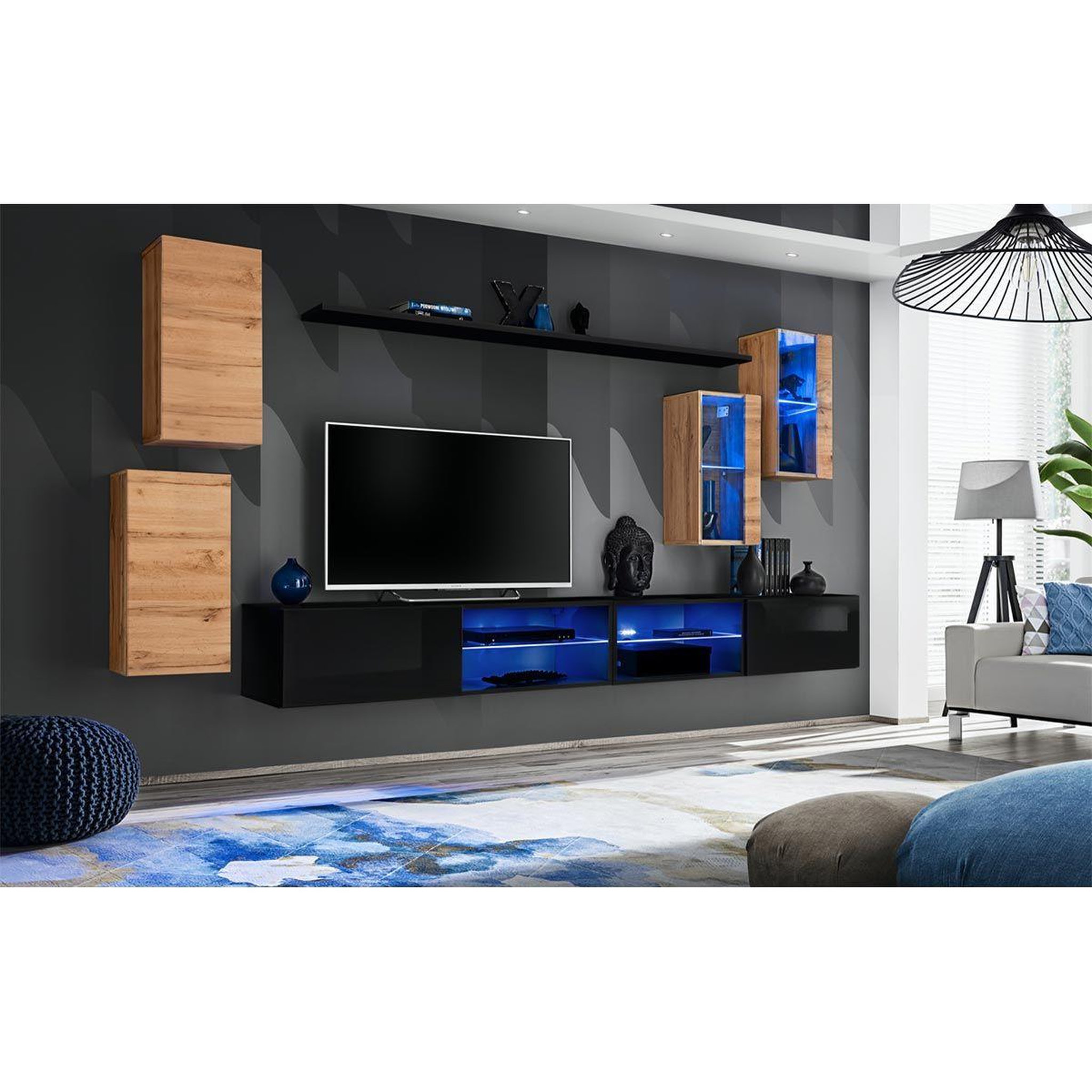 Voir la diapositive 2 : Paris Prix Ensemble meuble tv  switch xxv  280cm naturel & noir