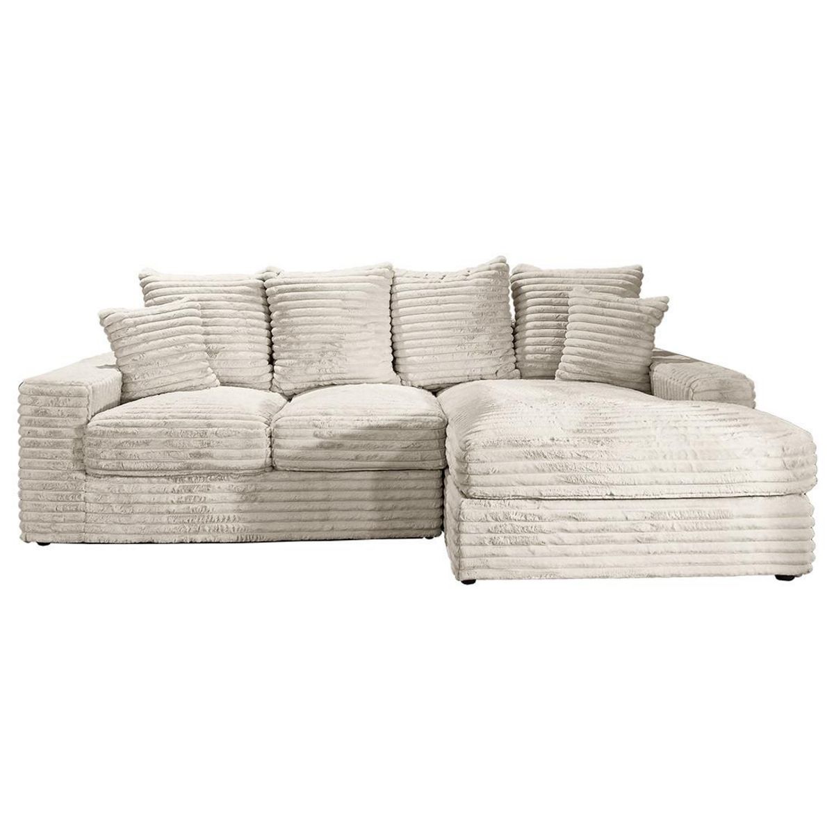 LISA DESIGN Andy - canapé d'angle droit 4 places en fausse fourrure côtelée