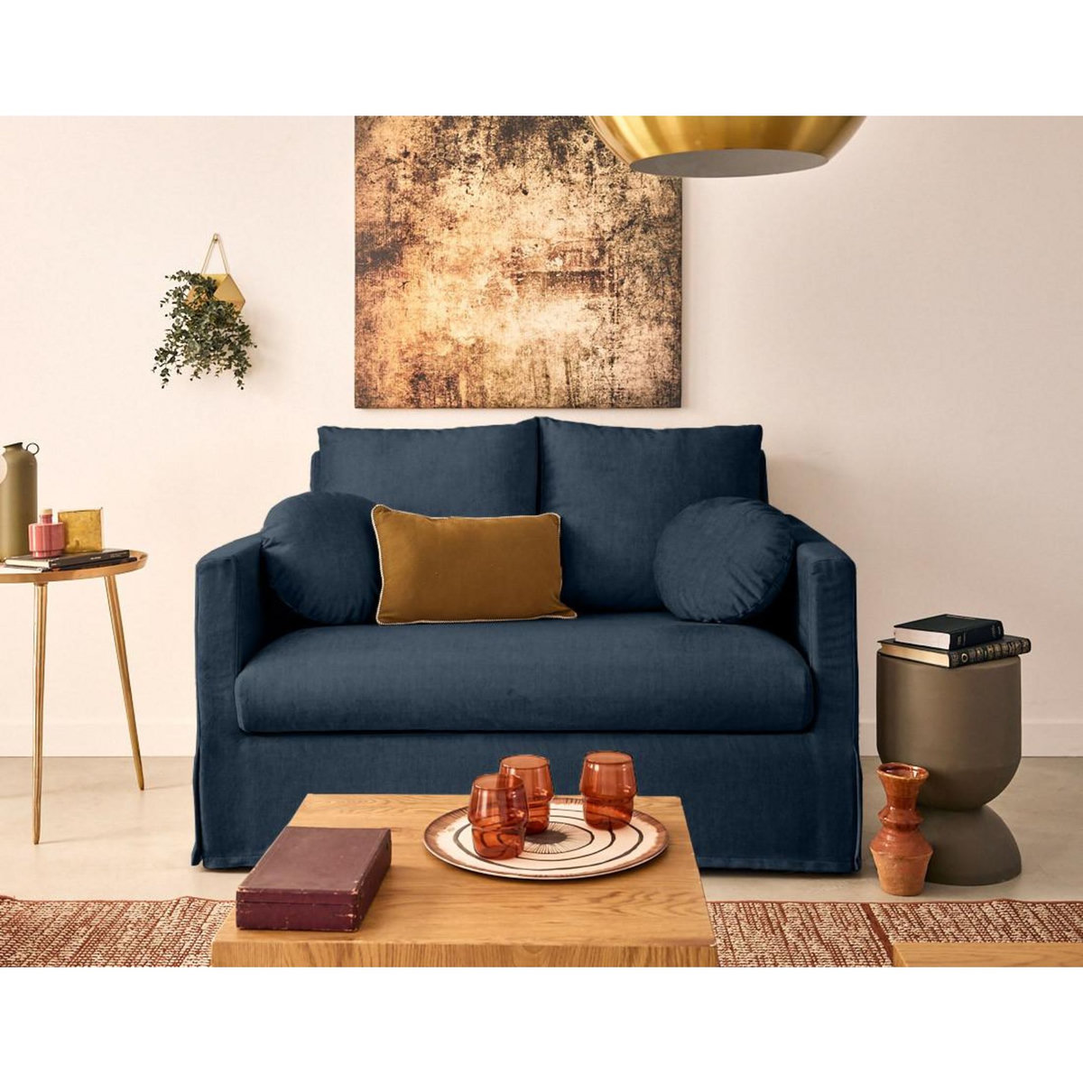 LISA DESIGN Serena - canapé droit déhoussable 2 places en velours