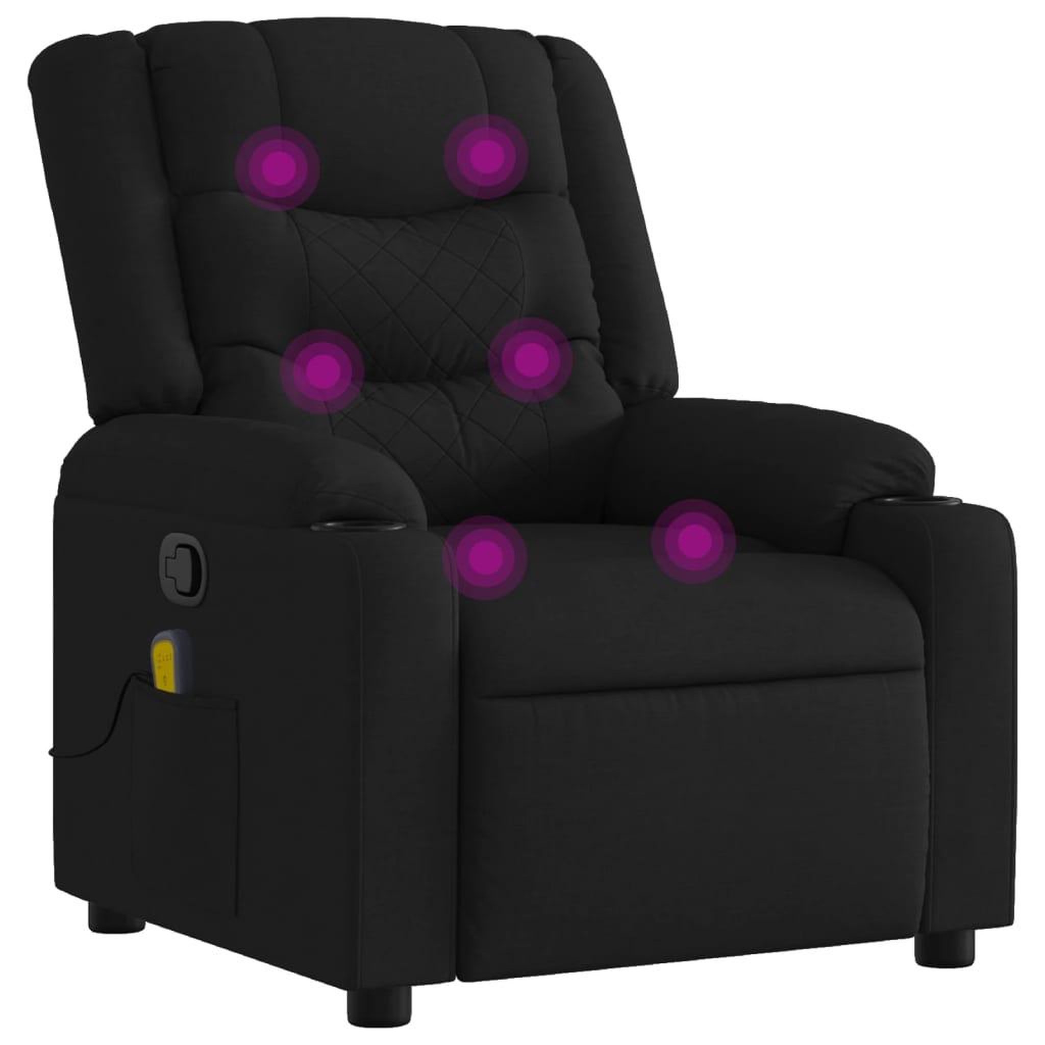 Voir la diapositive 2 : VIDAXL Fauteuil de massage inclinable Noir Tissu