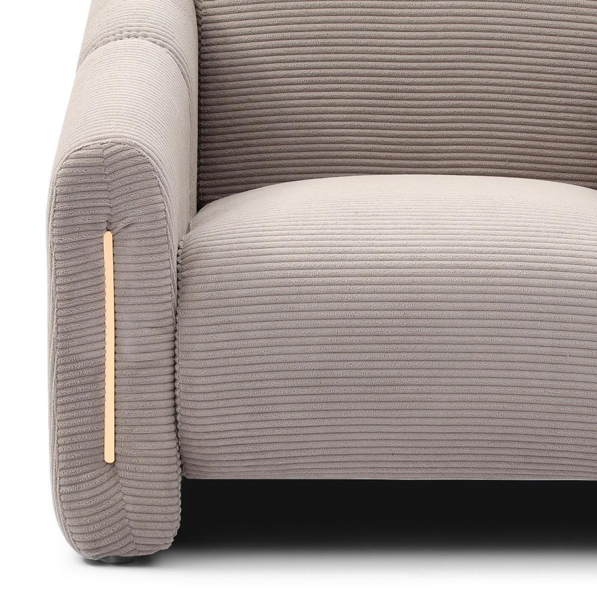 Voir la diapositive 4 : Paris Prix Fauteuil design en velours côtelé  maxine  92cm taupe