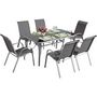 Voir la diapositive 1 : Habitat et Jardin Salon de jardin textilène  cordoba + Porto  6 personnes gris clair