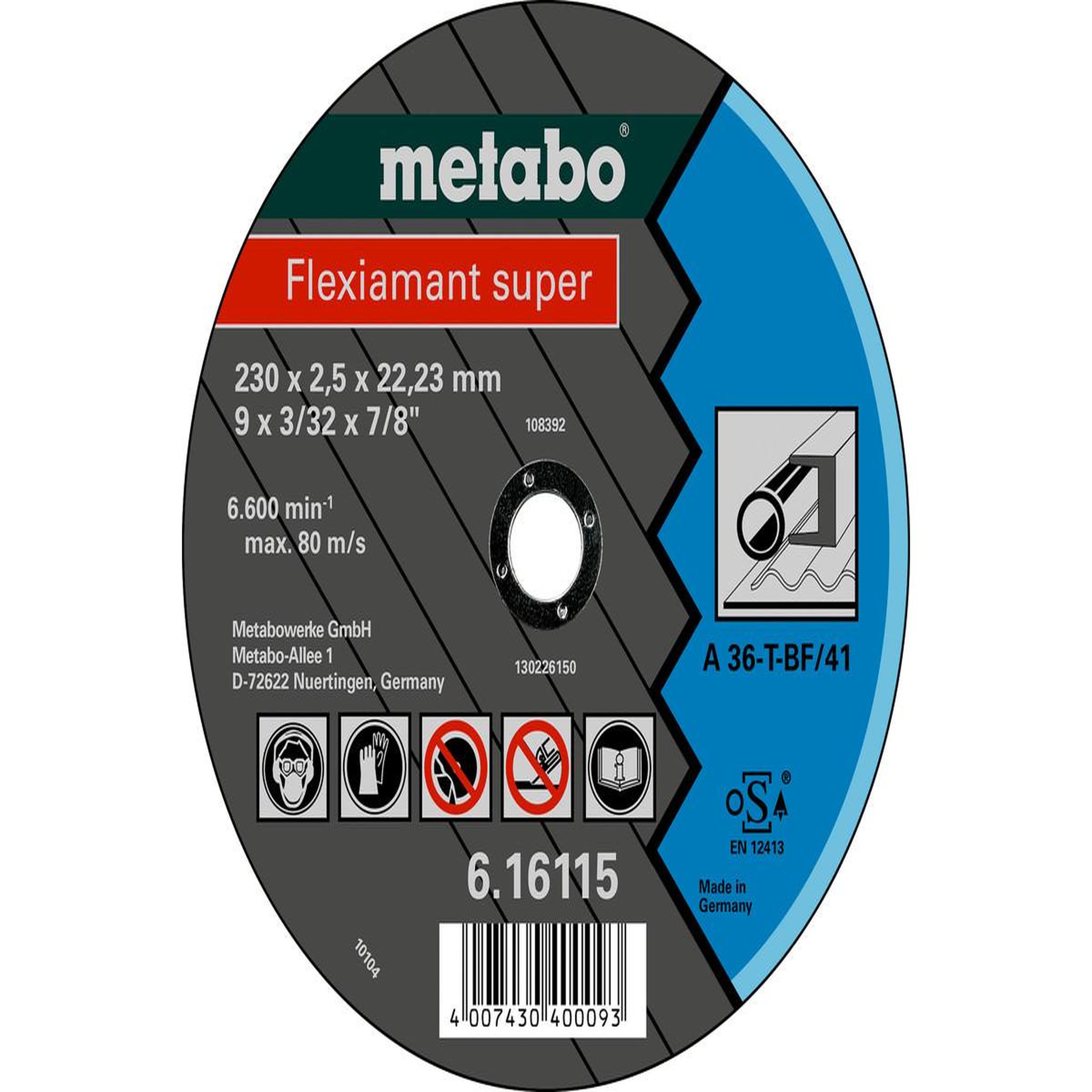 METABO SAS Meules de tronçonnage Flexiamant super 125x2,0x22,2 acier