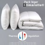 DODO Pack Climarelle® Thermorégulation couette LEGERE + oreiller. Coloris disponibles : Blanc
