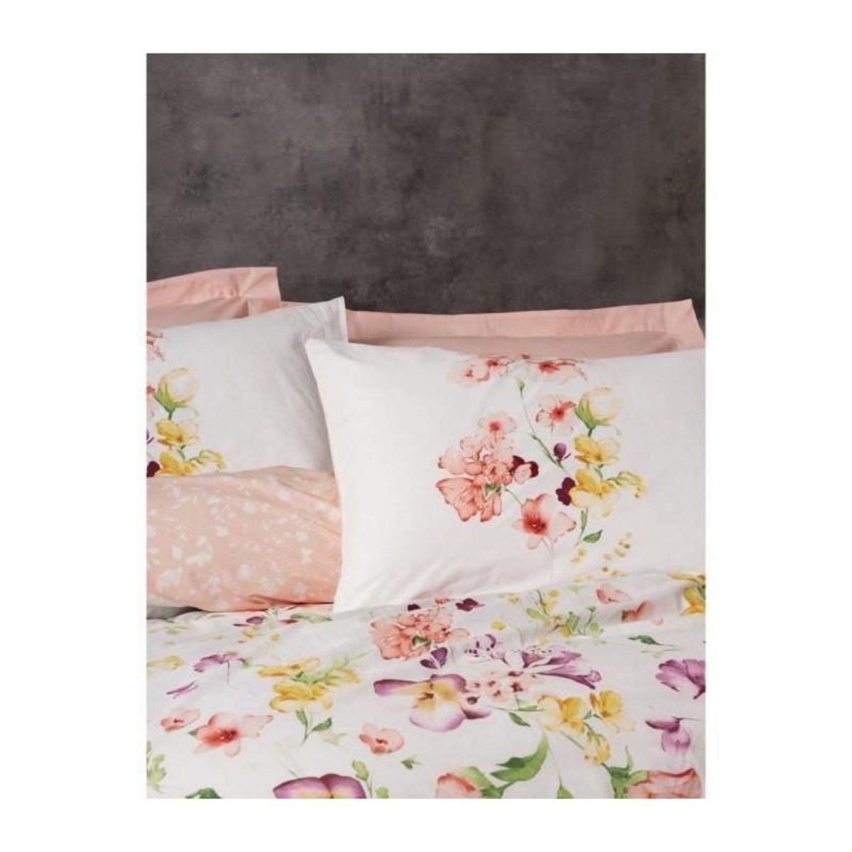 GENERIQUE Parure de lit - 129CTN64416 - 1 housse de couette 220 x 240 cm + 2 taies d'oreiller 60 x 60 cm - 100% coton ranforcé - Blanc