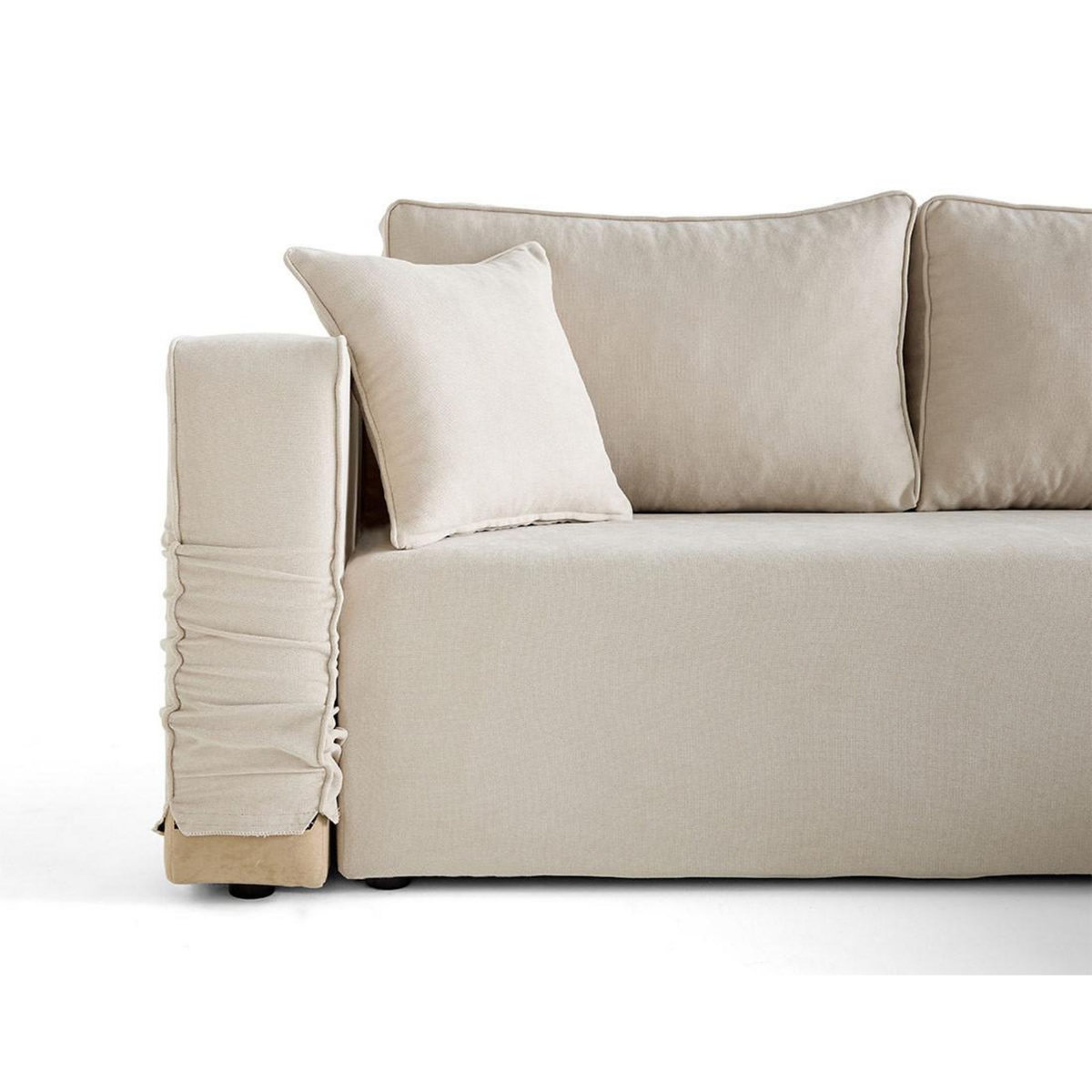 BEST MOBILIER Topaze - canapé d'angle déhoussable réversible 4 places en tissu