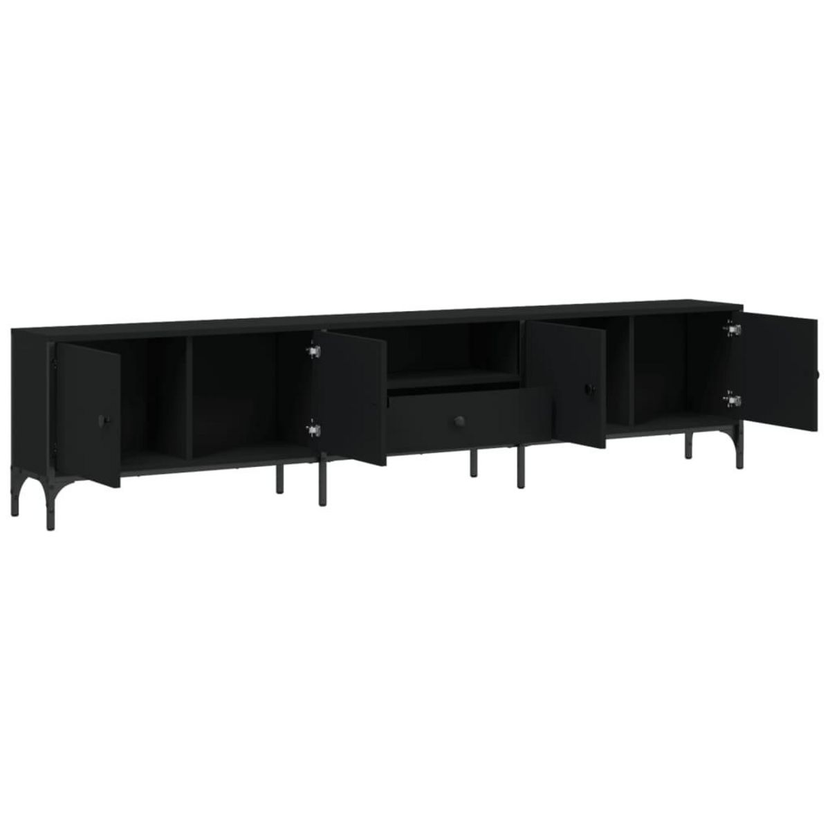 VIDAXL Meuble TV avec tiroir noir 200x25x44 cm bois d'ingenierie