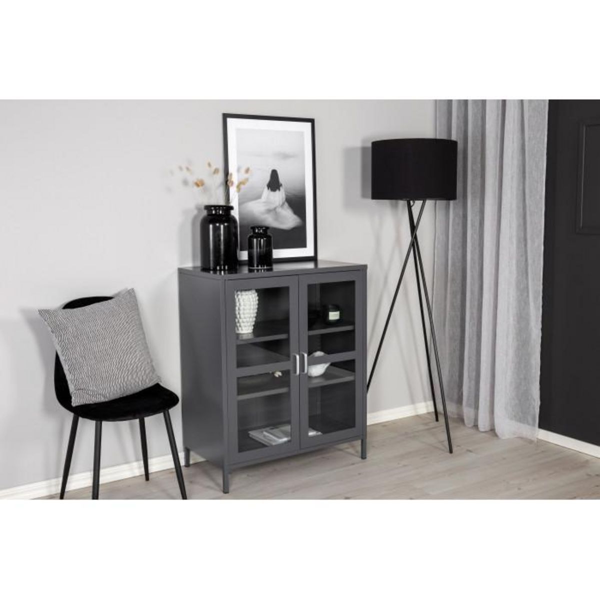 Paris Prix Vitrine 2 Portes  Acero  97cm Gris Clair