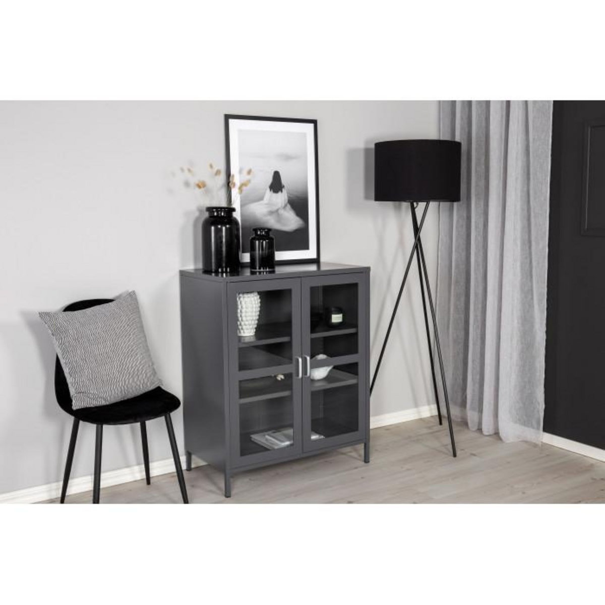 Paris Prix Vitrine 2 Portes  Acero  97cm Gris Clair