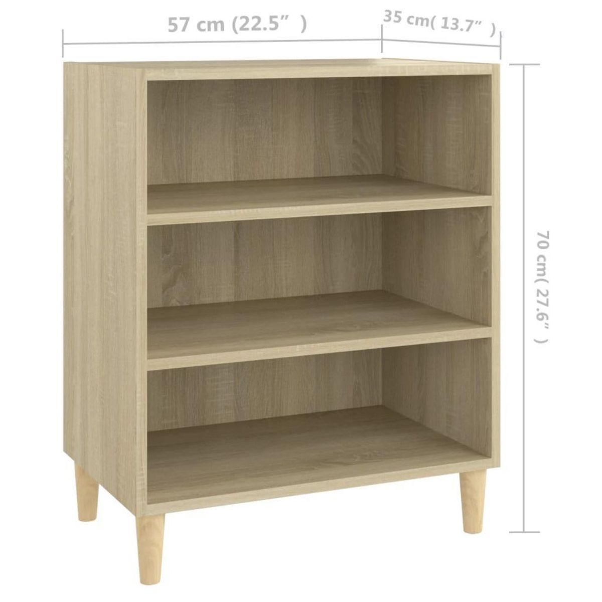 VIDAXL Buffet chene sonoma 57x35x70 cm bois d'ingenierie