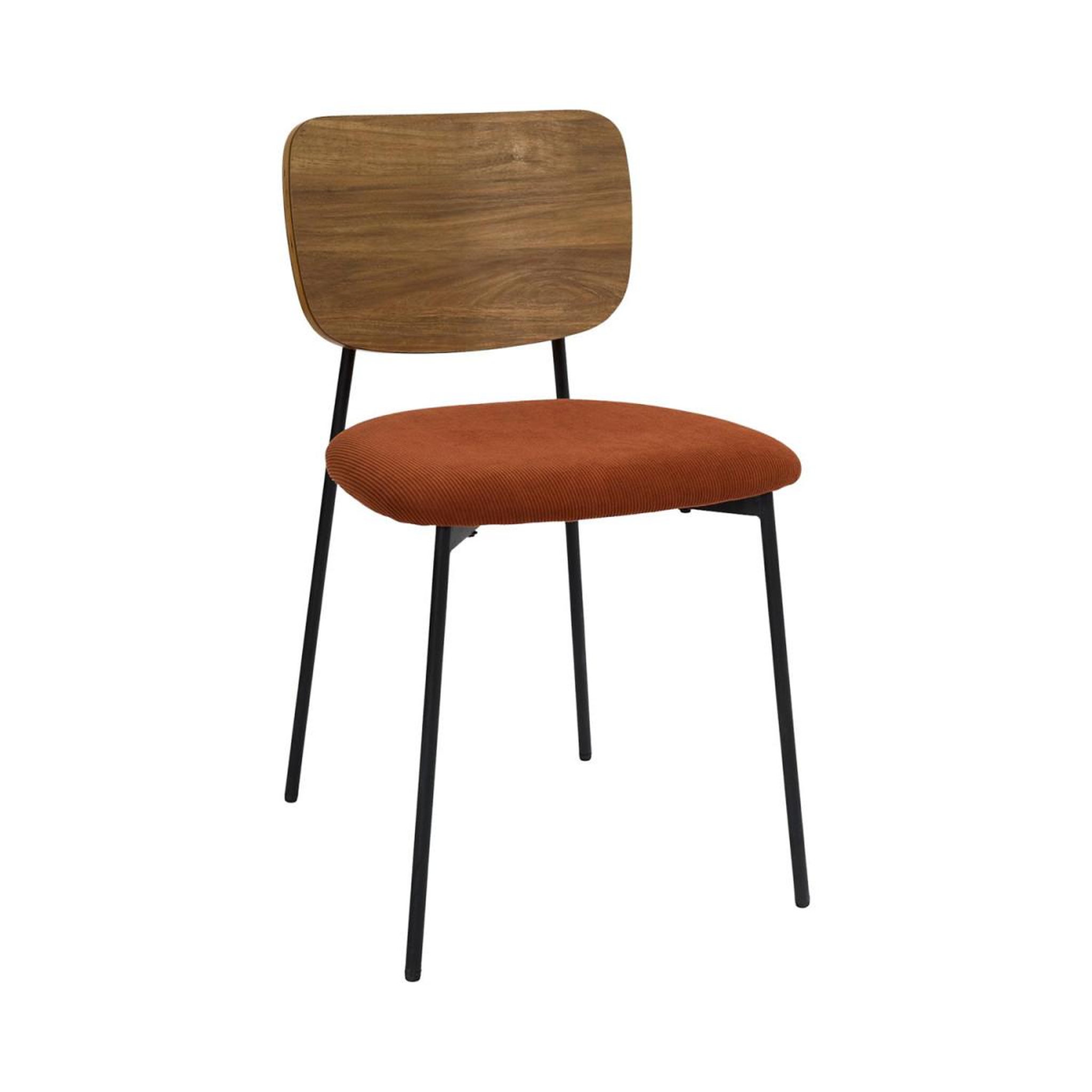 Voir la diapositive 2 : The Home Deco Factory Lot de 4 chaises côtelées bois  jules  77cm terracotta