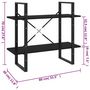Voir la diapositive 6 : VIDAXL Bibliotheque a 2 niveaux Noir 80x30x70 cm Bois de pin massif
