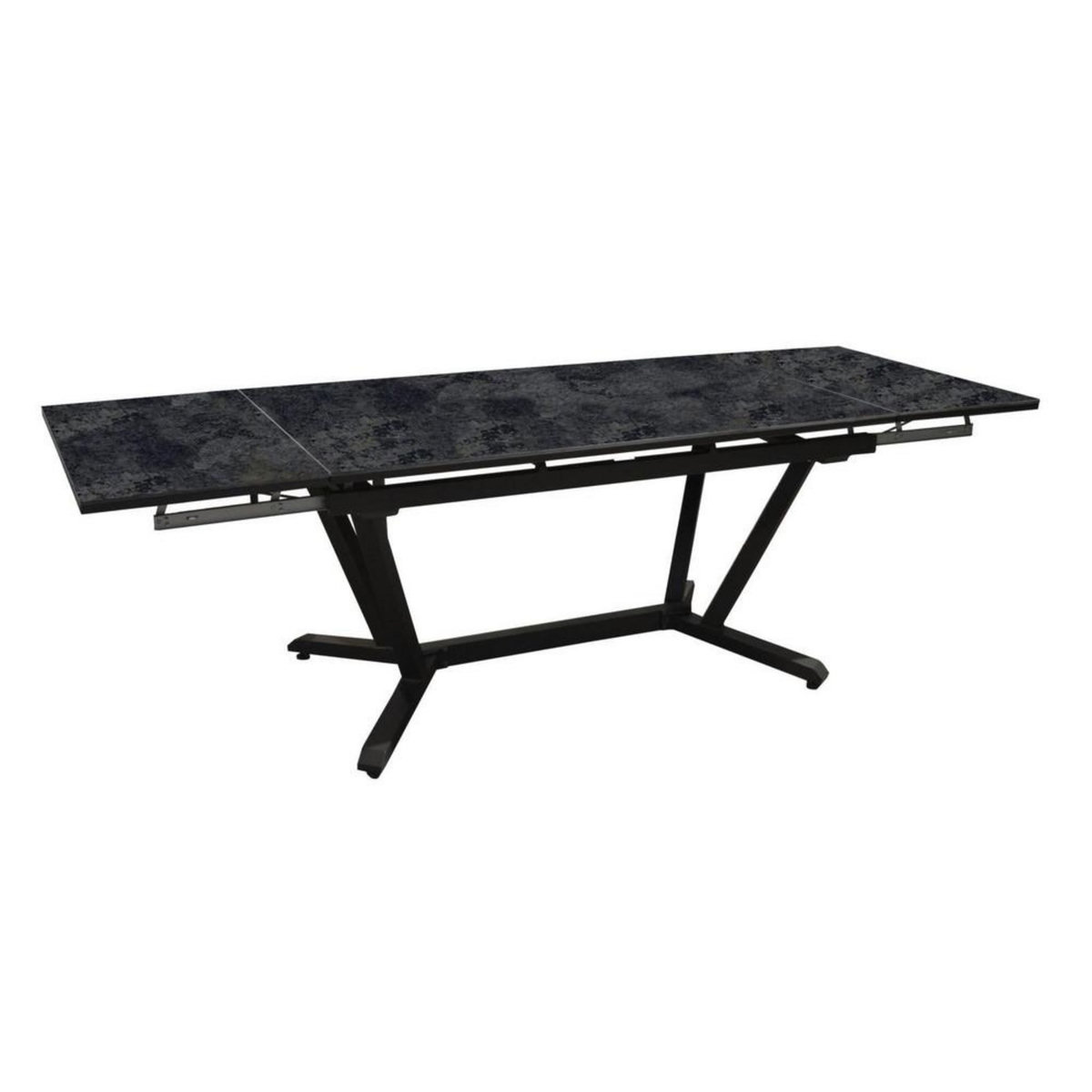 Proloisirs Table de jardin Vita graphite/magma en Aluminium 180/230/280 x100 cm - plateau Kedra