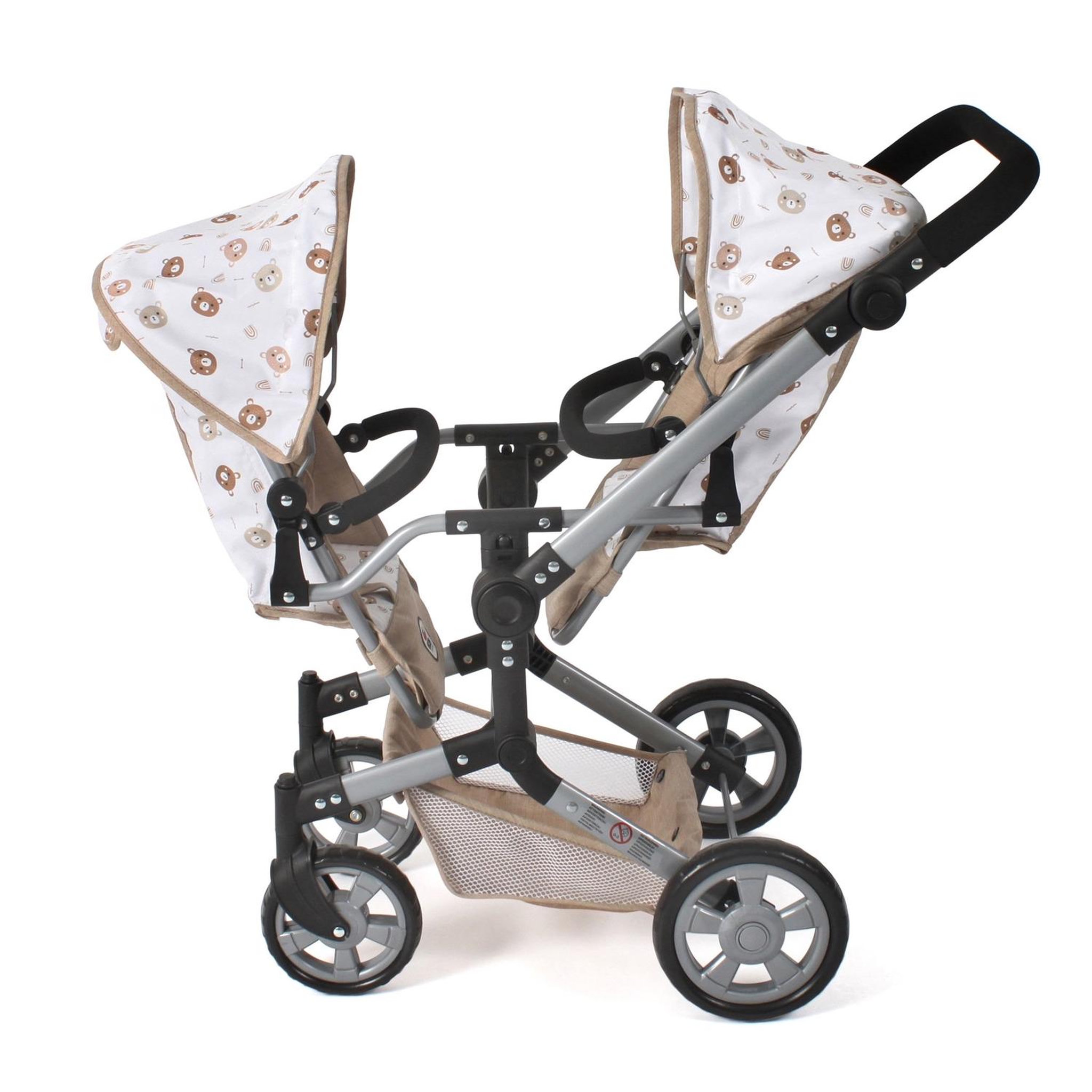 Voir la diapositive 3 : BAYER CHIC 2000 Poussette de poupée Linus Duo Beige avec oursons