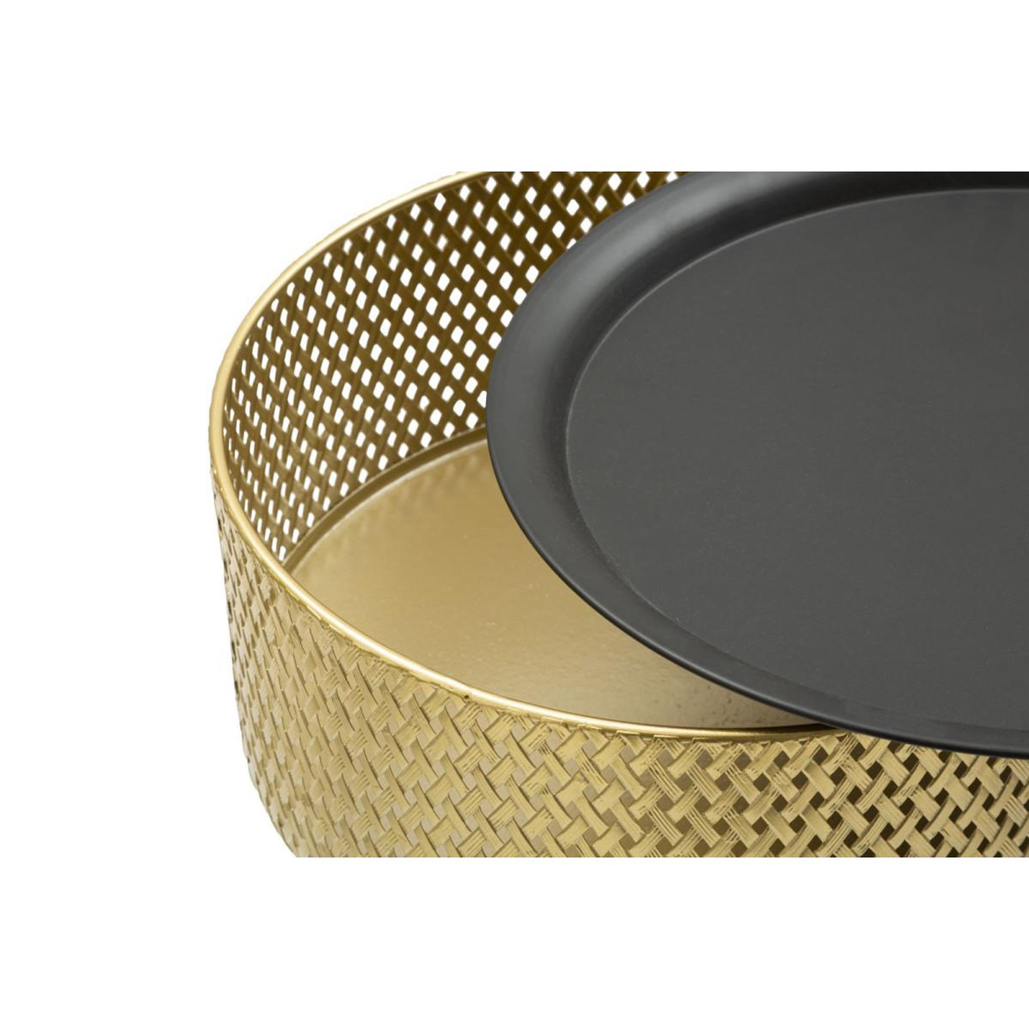 Voir la diapositive 4 : Paris Prix Table d'appoint avec rangement  glovy  65cm or & noir