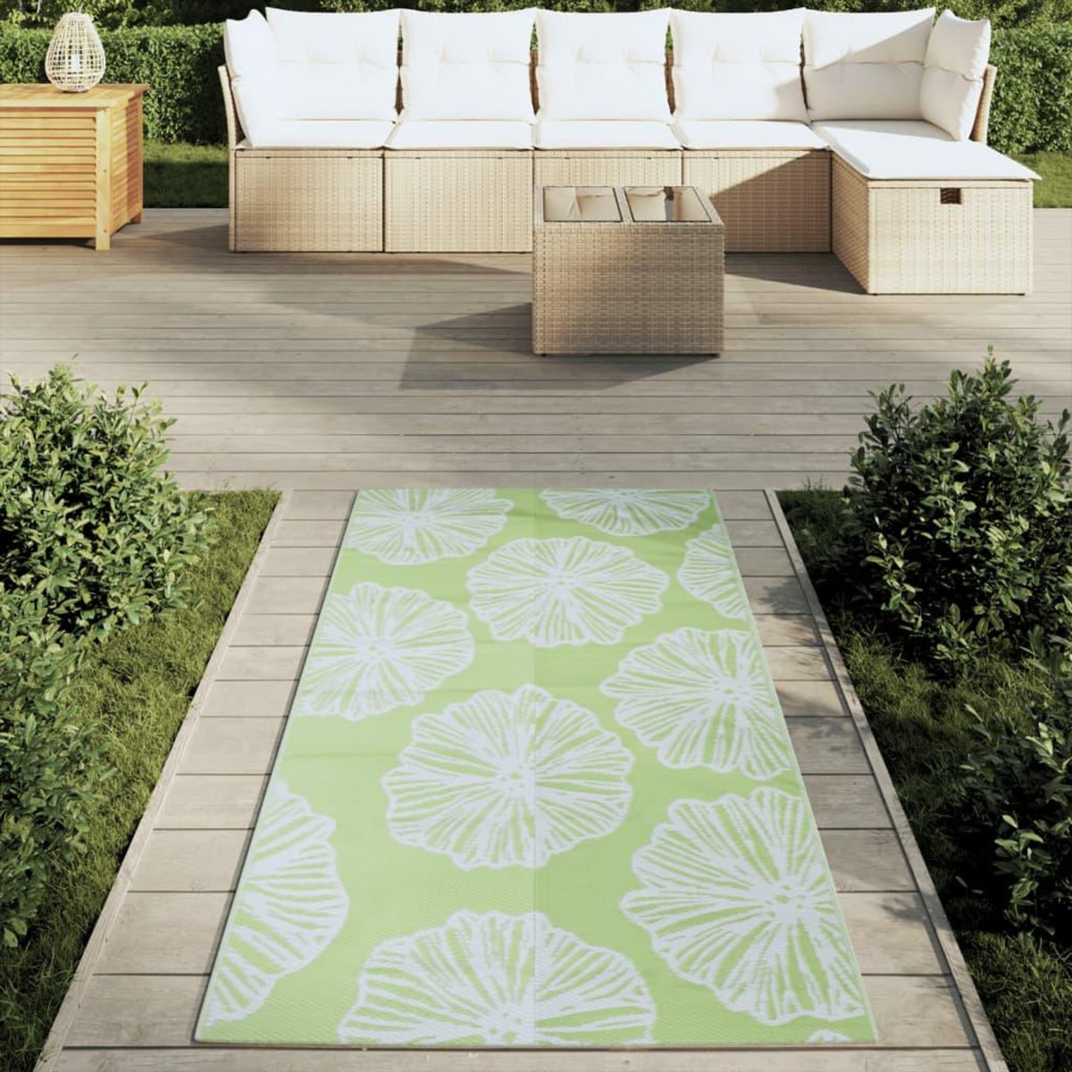 VIDAXL Tapis d'exterieur ARAKIL vert 80x150 cm PP