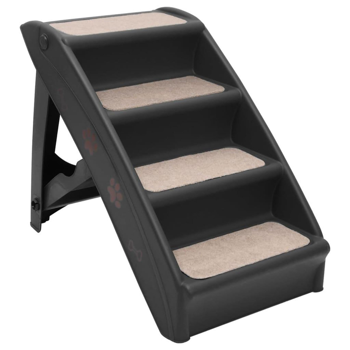 VIDAXL Escaliers pliables pour chiens Noir 62x40x49,5 cm