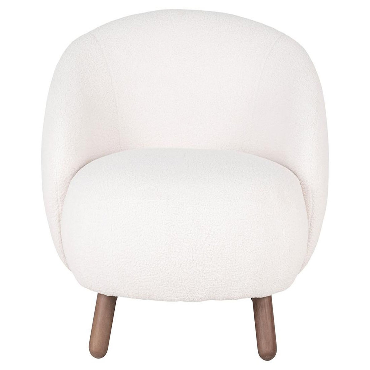 LISA DESIGN Nayeli - fauteuil avec pieds en bois d'hévéa - en tissu bouclette