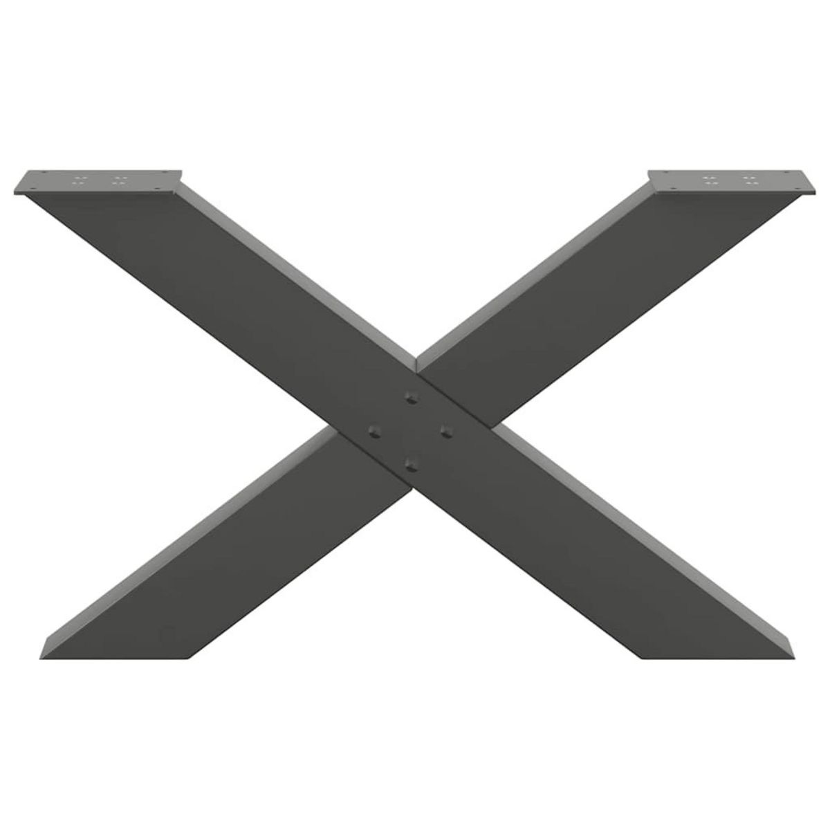 VIDAXL Pieds de table basse forme de X 2 pcs anthracite 70x(42-43) cm