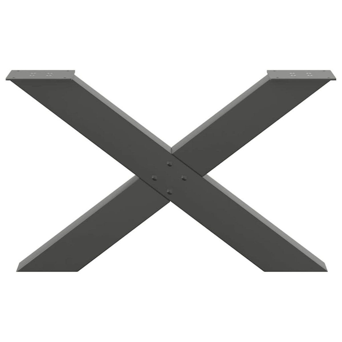 VIDAXL Pieds de table basse forme de X 2 pcs anthracite 70x(42-43) cm