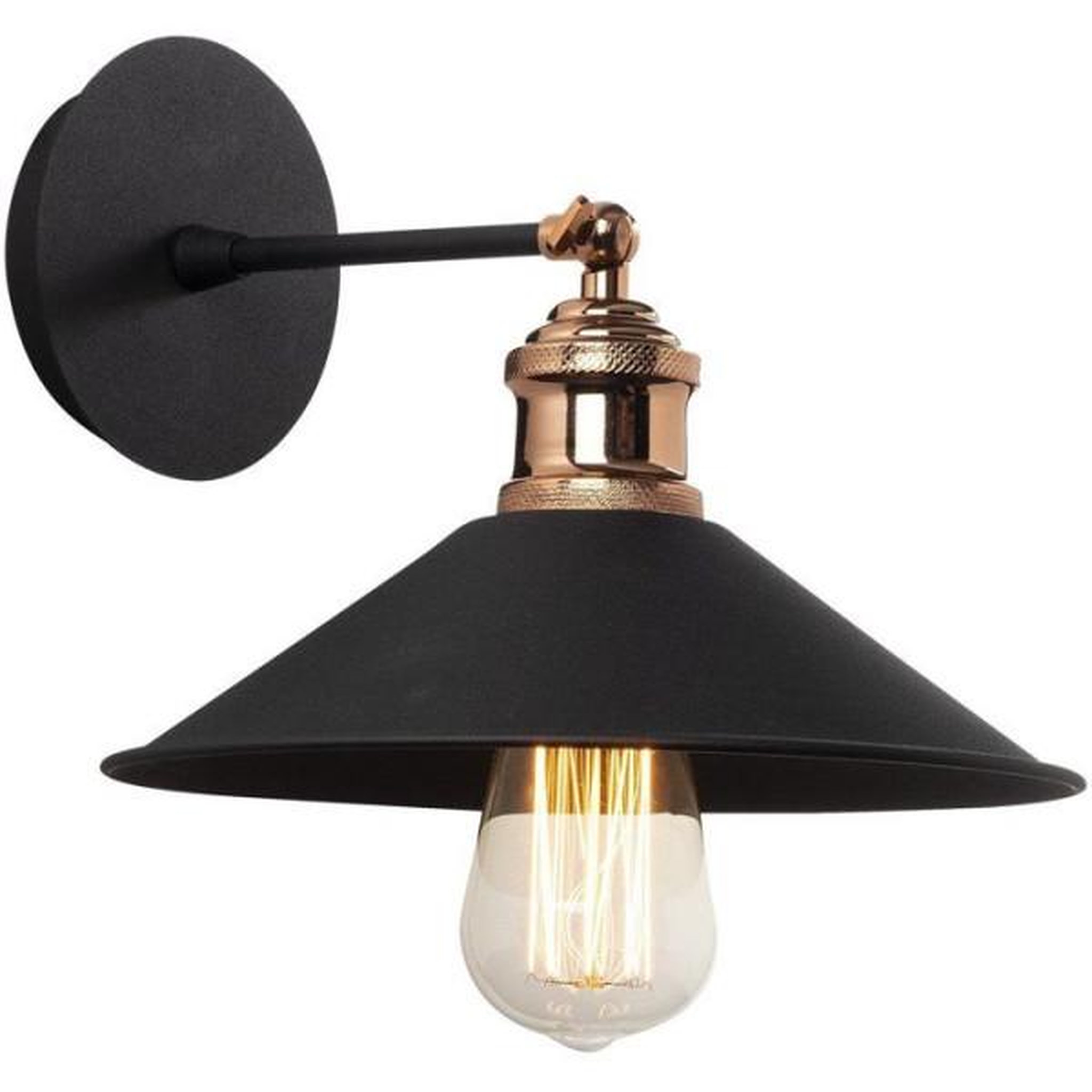 Voir la diapositive 3 : MARKET24 Applique murale Black - Métal noir - Design moderne - Ambiance cosy