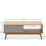 Voir la diapositive 3 : VS VENTA-STOCK Table Basse 1 Porte Bruce Coulissante et 1 Creux, Bois Massif, Longueur 110 cm