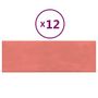 Voir la diapositive 2 : VIDAXL Panneaux muraux 12 pcs Rose 90x30 cm Velours 3,24 m²