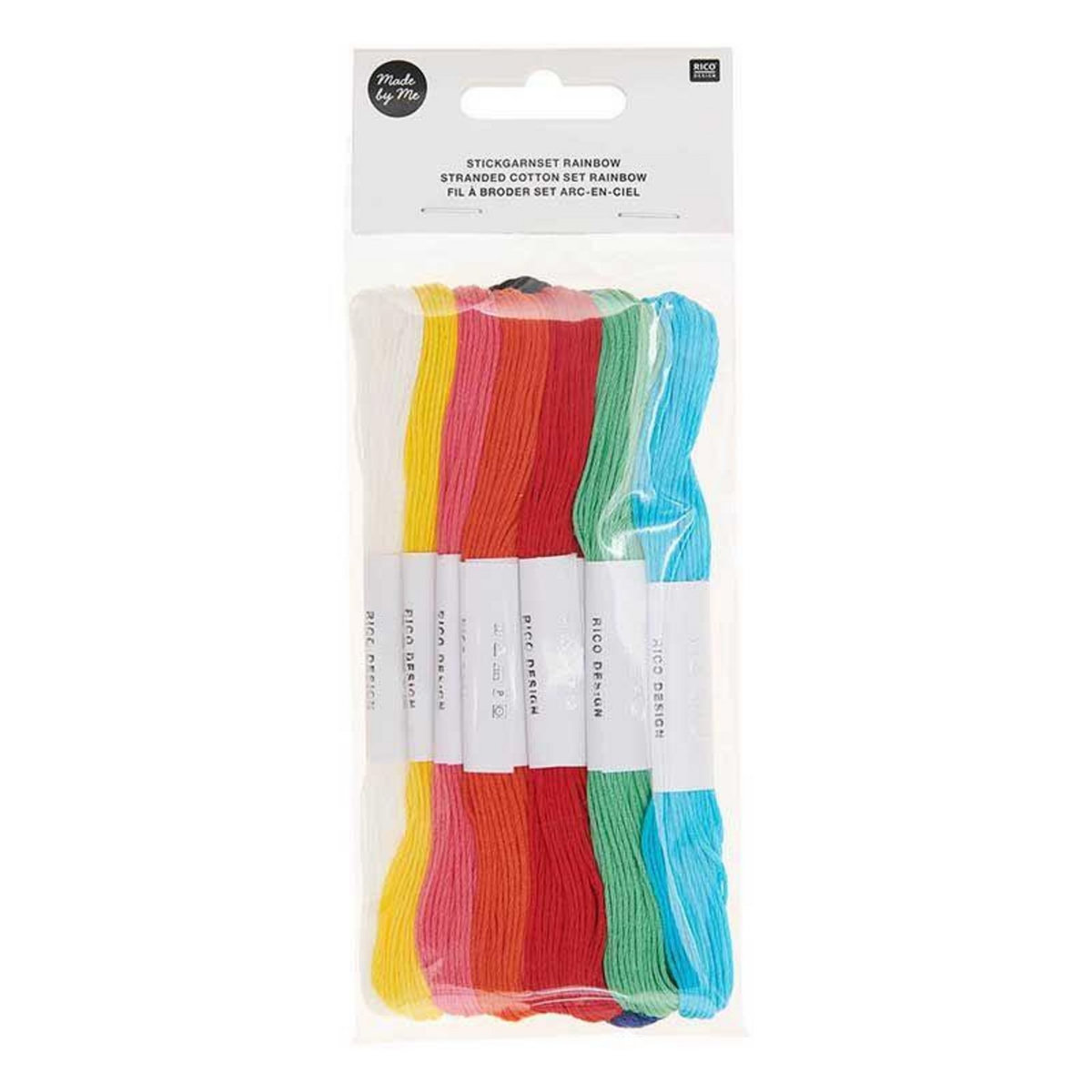 RICO DESIGN 10 fils à broder en coton - Arc en ciel