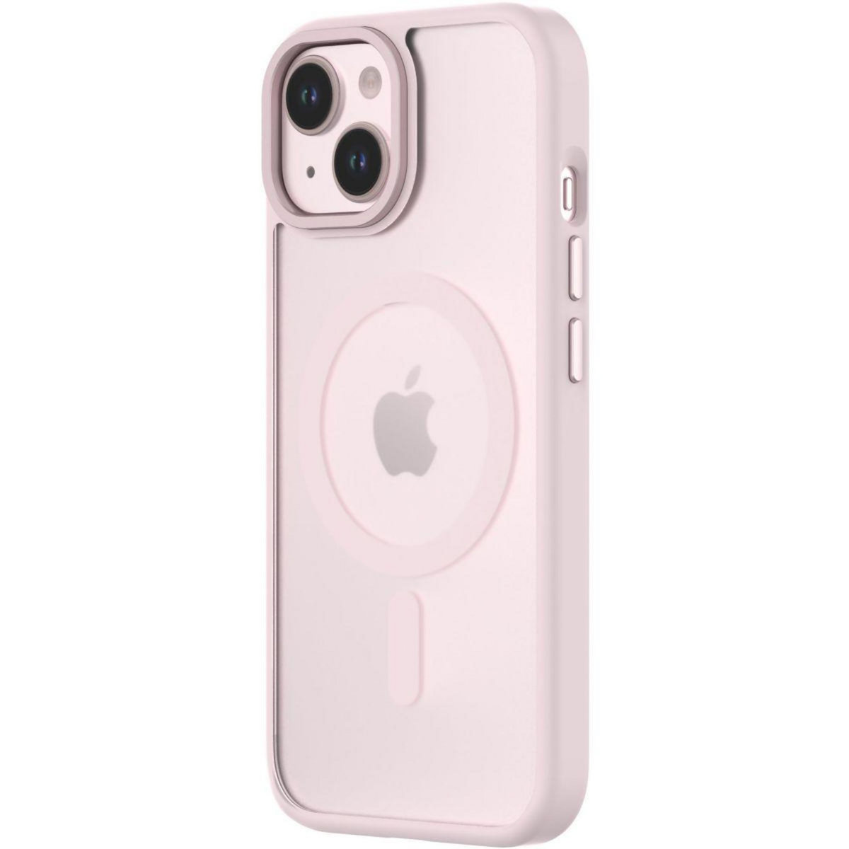 Qdos Coque bumper Iphone 15 Hybrid soft SNAP MagSafe Rose