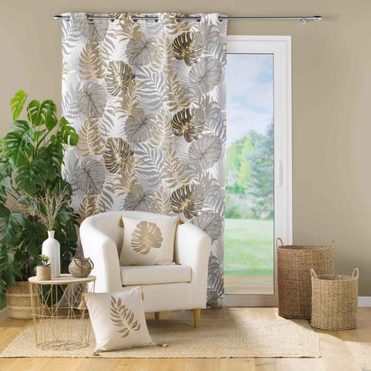 Paris Prix Rideau à Œillets  Mogador  140x260cm Beige