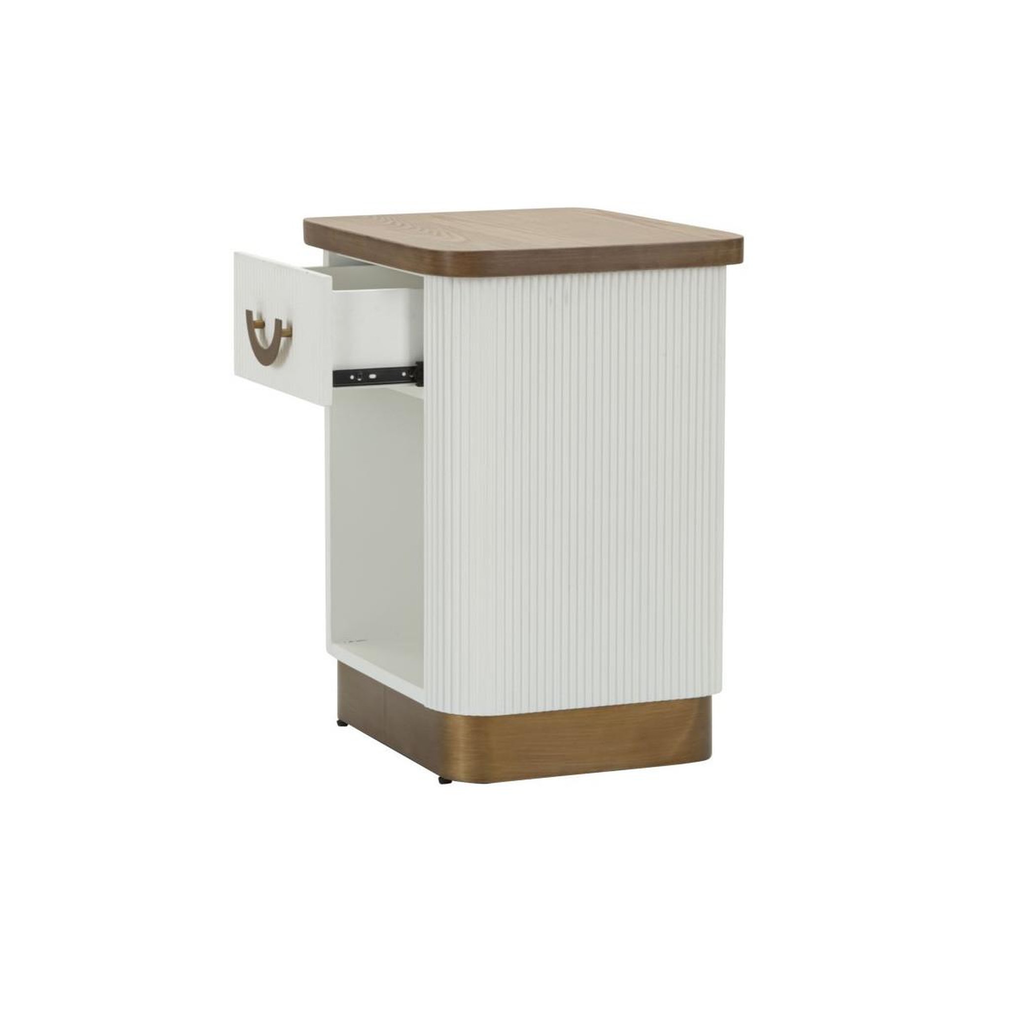 Voir la diapositive 3 : Paris Prix Table de chevet en bois  tolosa  62cm blanc & naturel