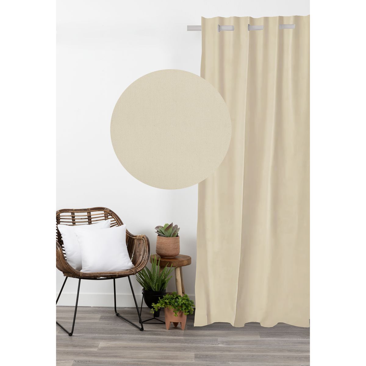 COTE DECO Rideau uni occultant à oeillets