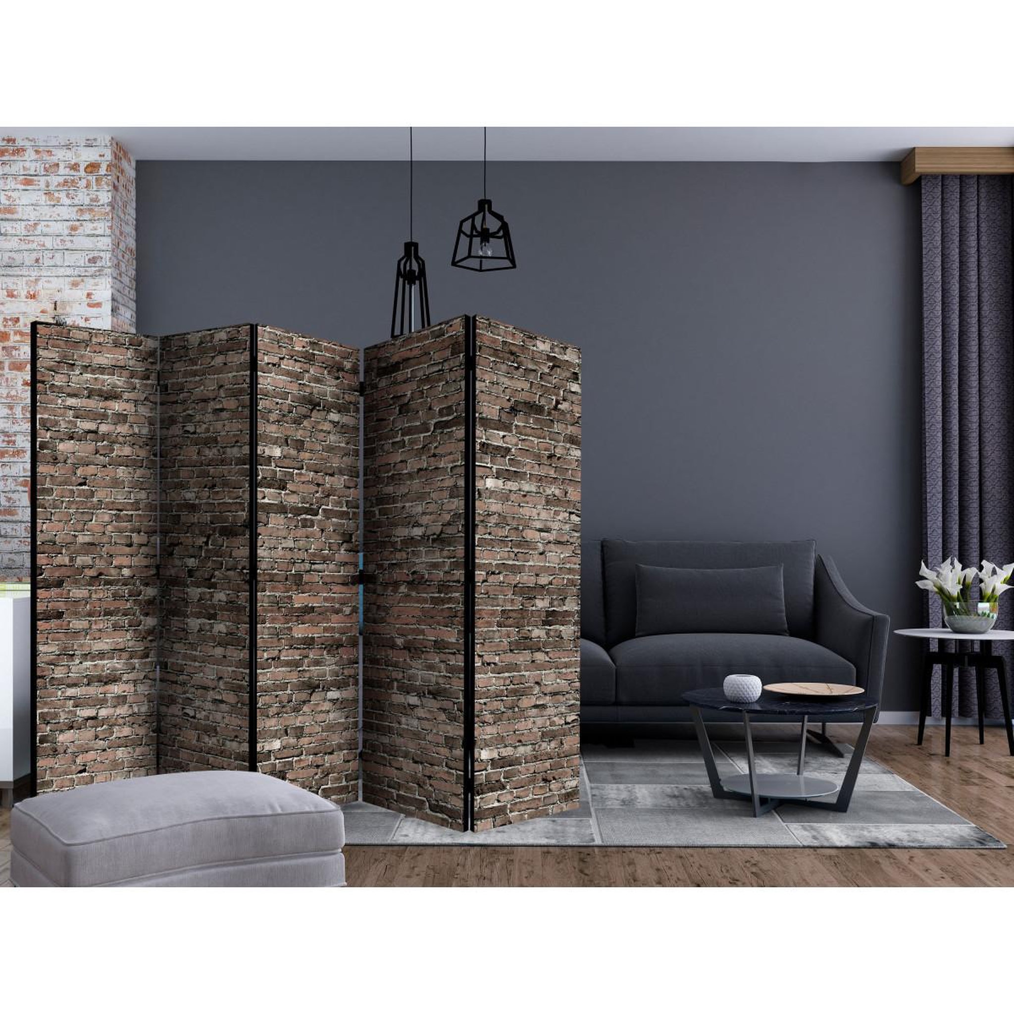Voir la diapositive 2 : Paris Prix Paravent 5 volets  old brick  172x225cm