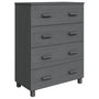 Voir la diapositive 2 : VIDAXL Buffet HAMAR Gris fonce 79x40x103,5 cm Bois massif de pin