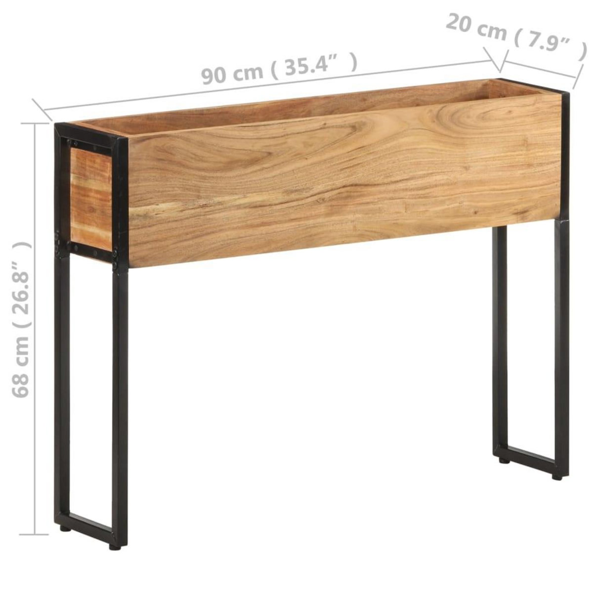 VIDAXL Jardiniere 90x20x68 cm Bois massif d'acacia