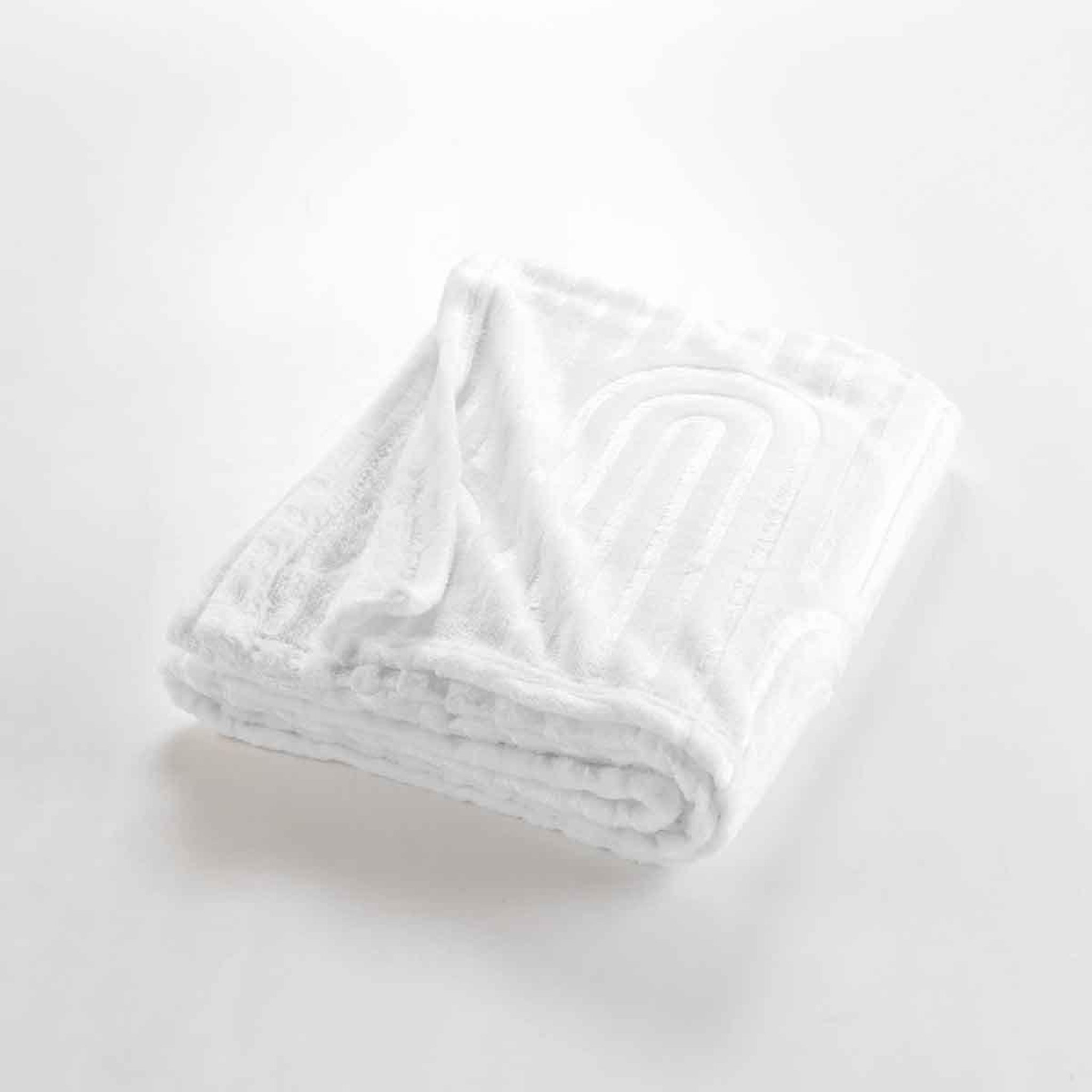 Voir la diapositive 2 : Douceur d'Intérieur Plaid flanelle uni  esquisse  125x150cm blanc