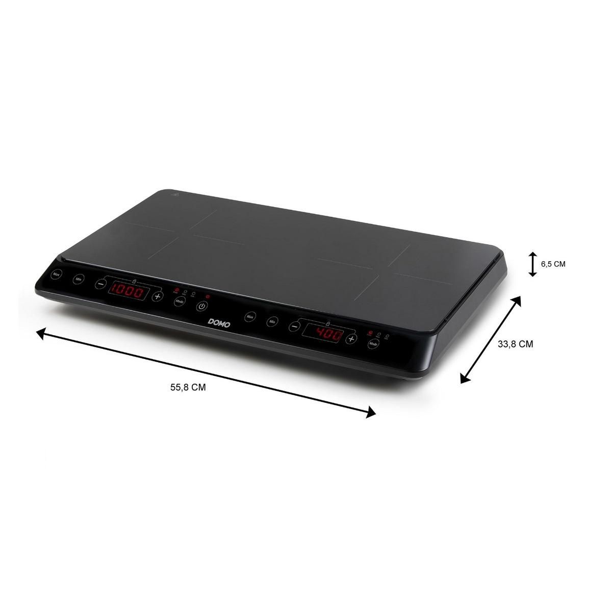Domo Table de cuisson induction posable 2 feux 3500w noir - DO338IP