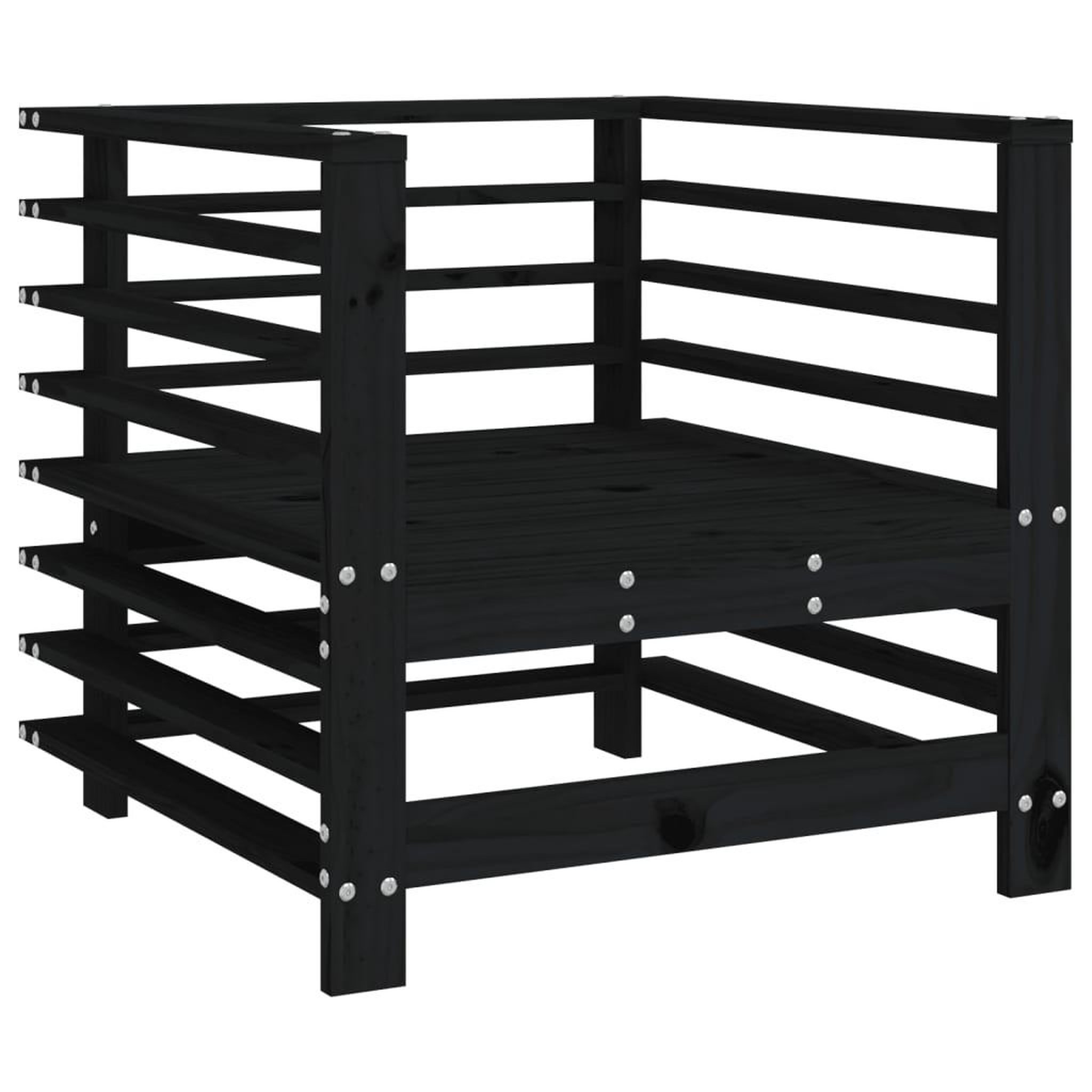 Voir la diapositive 3 : VIDAXL Chaises de jardin lot de 2 noir bois massif de pin