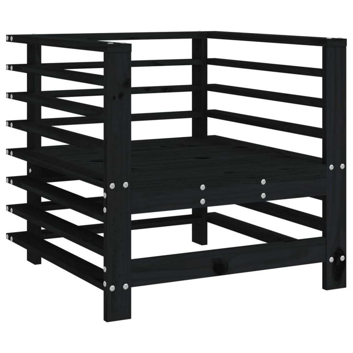 VIDAXL Chaises de jardin lot de 2 noir bois massif de pin