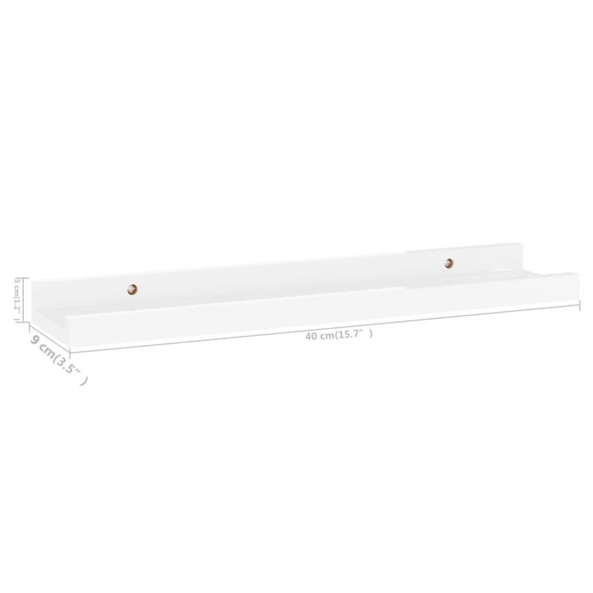 VIDAXL Etageres murales 4 pcs Blanc brillant 40x9x3 cm