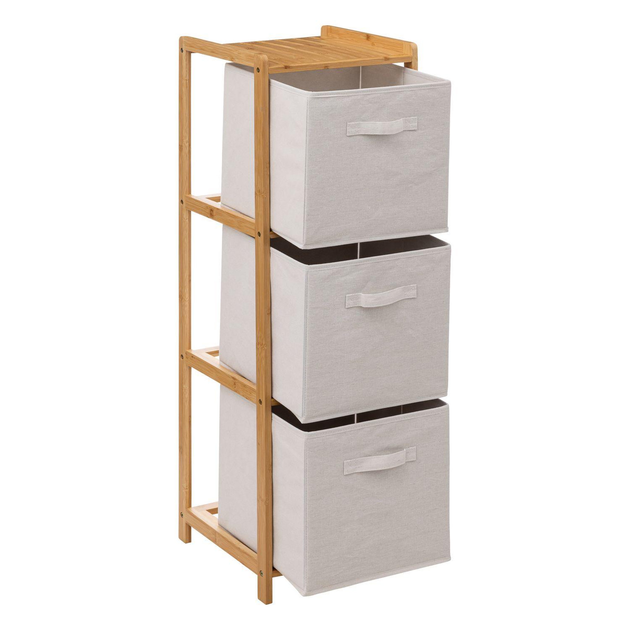 Voir la diapositive 4 : FIVE Etagère 3 paniers de rangement tidy box - beige