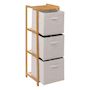 Voir la diapositive 4 : FIVE Etagère 3 paniers de rangement TIDY BOX - Beige