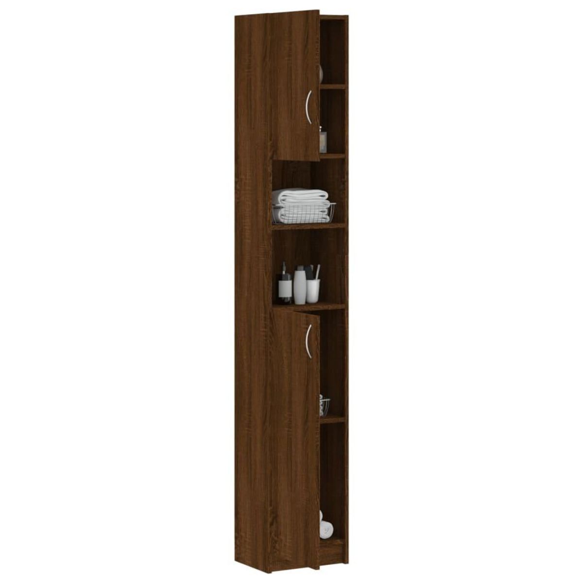 VIDAXL Armoire de bain Chene marron 32x25,5x190 cm Bois d'ingenierie